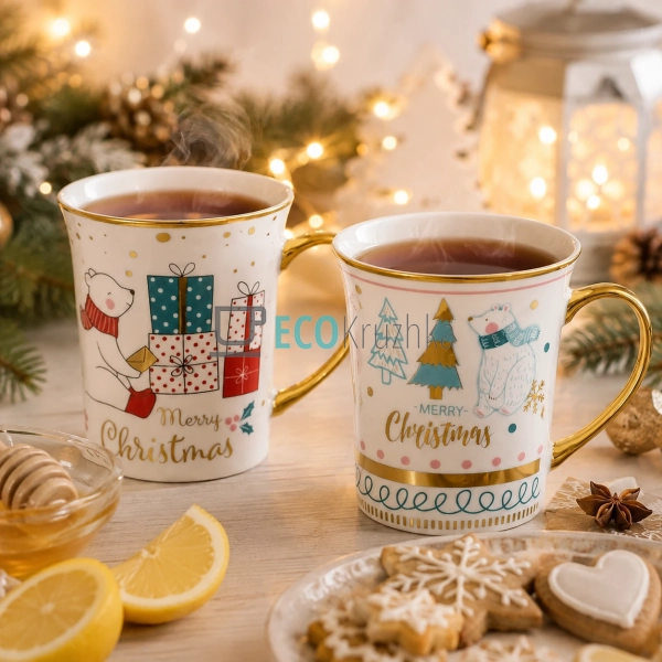 Набір порцелянових кухлів Christmas 300 мл, 2 шт., 2 диз ... Набір порцелянових кухлів Christmas 300 мл, 2 шт., 2 диз ...
