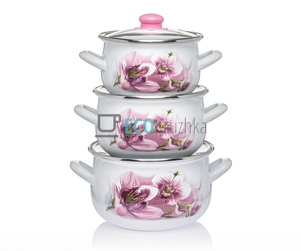 Набір із трьох емальованих кастрюль Interos EK5LA