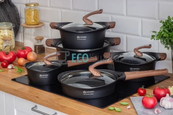 Набір посуду Edenberg з мармуровим покриттям антипригарн ... Набір посуду Edenberg з мармуровим покриттям антипригарн ...