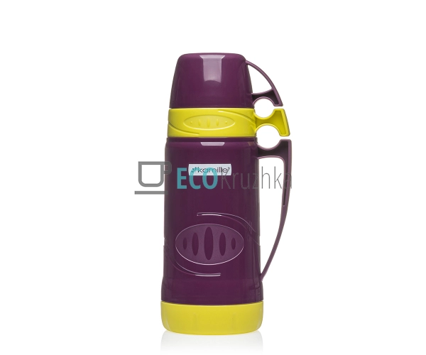 Термос Kamille Фіолетовий 1000мл пластиковий зі скляною ... Термос Kamille Фіолетовий 1000мл пластиковий зі скляною ...