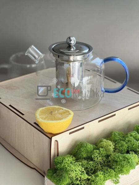Чайник для заварювання скляний 1000 мл Прозорий EK1053