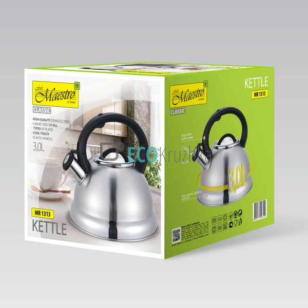 Чайник 3 л з нержавіючої сталі зі свистком і нейлонової  ... Чайник 3 л з нержавіючої сталі зі свистком і нейлонової  ...