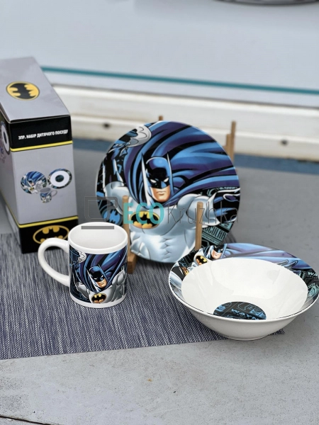Набір порцелянового посуду для дітей 3 предмета Бетмен M ... Набір порцелянового посуду для дітей 3 предмета Бетмен M ...