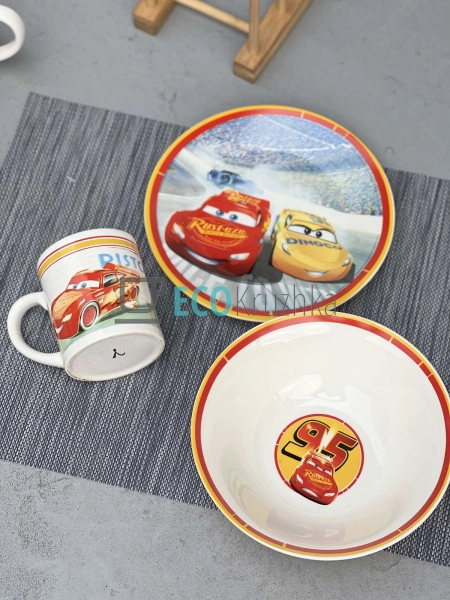 Набір порцелянового посуду для дітей 3 предмета Тачки Me ... Набір порцелянового посуду для дітей 3 предмета Тачки Me ...