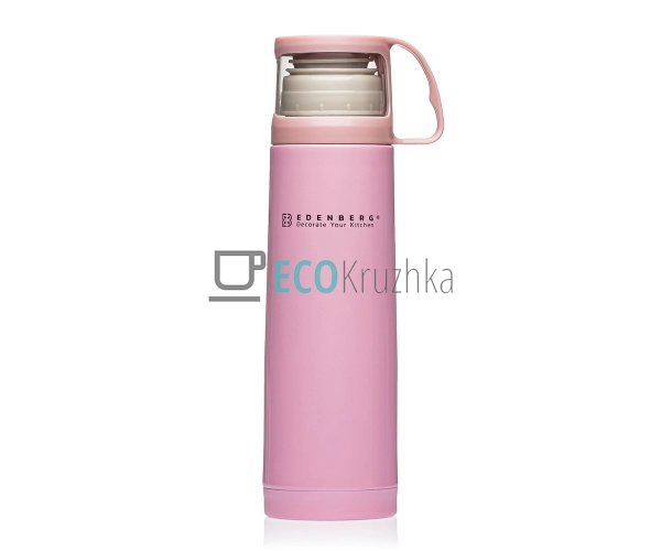 Термокружка з чашкой Edenberg 500 мл Рожевий EK13553 Термокружка з чашкой Edenberg 500 мл Рожевий EK13553