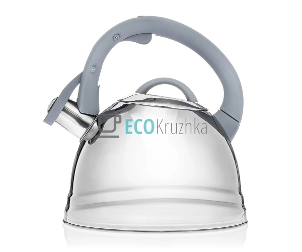 Чайник 2.5 л з нержавіючої сталі зі свистком і нейлоново ... Чайник 2.5 л з нержавіючої сталі зі свистком і нейлоново ...