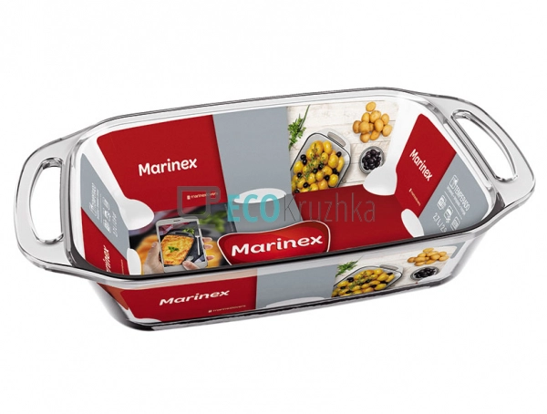 Деко прямокутне з ручками жароміцне скло 3.5 л Marinex E ...