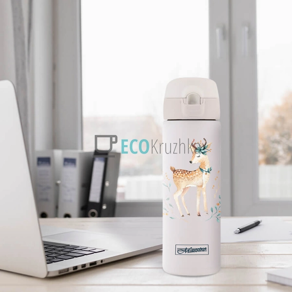 Термокружка Maestro Бембі 400 мл Білий MR-1634-E