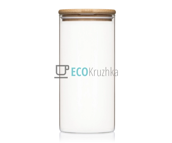 Ємність для сипких продуктів 9.5х20.7 см із бамбуковою кришкою 1200 мл S0209520B