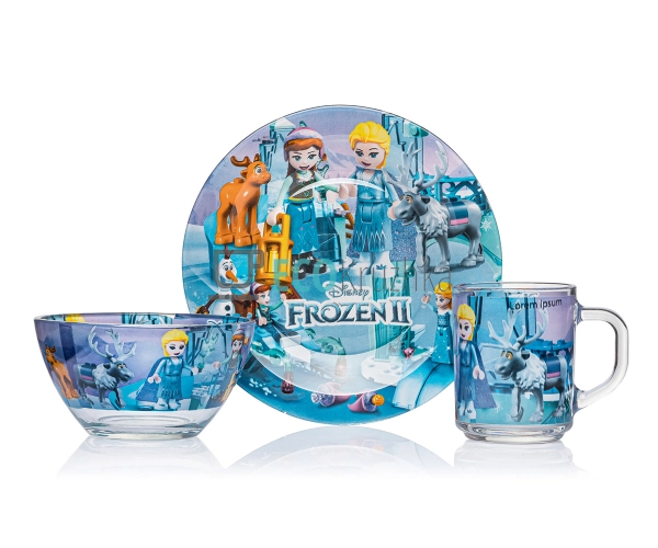 Набір скляного посуду для дітей Фрозен Лего Original EK1 ...