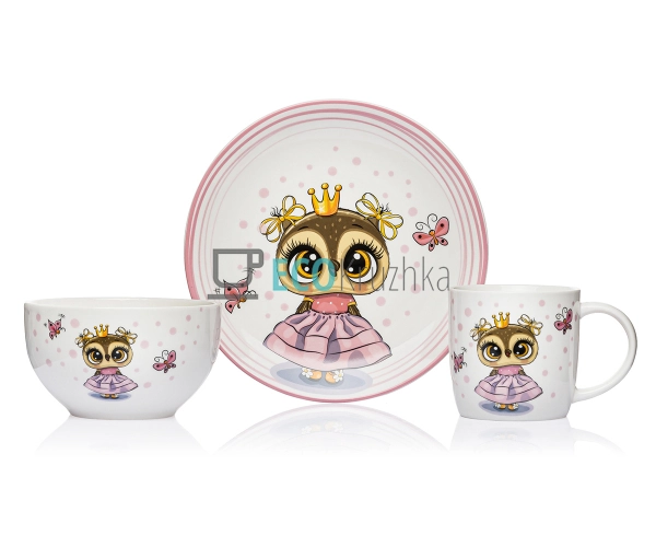 Набір дитячого посуду Princess owl 3 предмети порцеляна ... Набір дитячого посуду Princess owl 3 предмети порцеляна ...