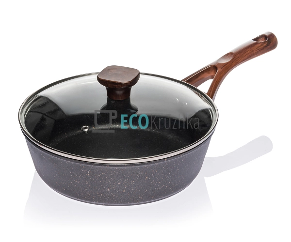 Глибока сковорода з кришкою та гранітним покриттям 28 х  ... Глибока сковорода з кришкою та гранітним покриттям 28 х  ...