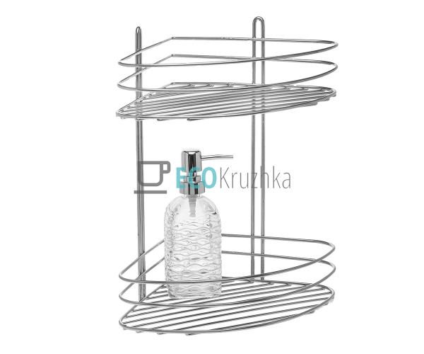 Полиця подвійна кутова металева Sparrow 23х35 см EK14028 Полиця подвійна кутова металева Sparrow 23х35 см EK14028